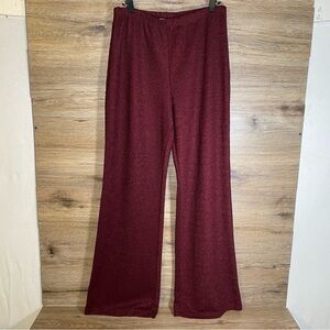 Maria Gabrielle Burgundy XL Wide Leg Trouser Pants Made In USA 100% Polyester